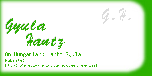 gyula hantz business card